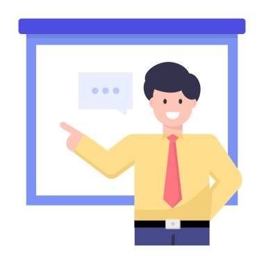 Konuşma balonu vektör illüstrasyon tasarımı ile iş adamı