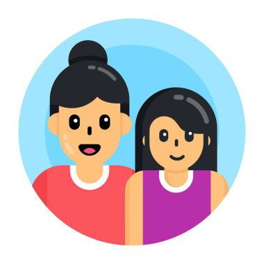 Bir çift lezbiyen ve arkadaşlık temalı vektör çizimi