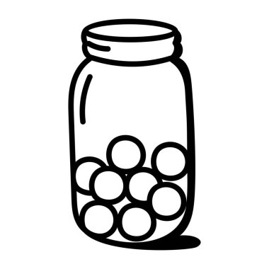 Reçelli kavanoz ve cam vektör illüstrasyon tasarımı