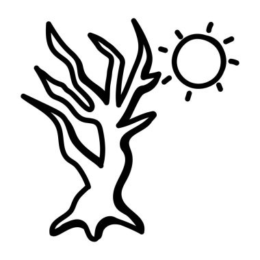 Bir ağaç simgesinin vektör illüstrasyonu