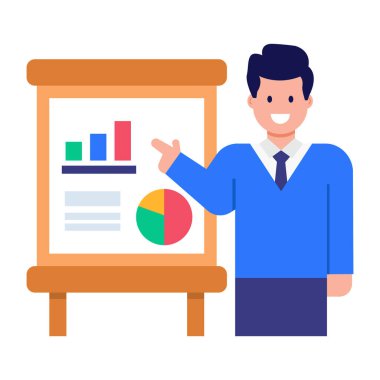 İş simgesi vektör illüstrasyon tasarımına sahip iş adamı