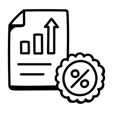 yüzde çizelgesi simgesi, vektör illüstrasyonu