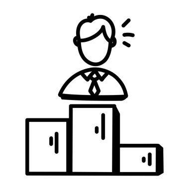 İş adamı simgesi, vektör illüstrasyonu