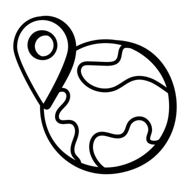 konum simgesi. Çizgi harita işaretleyici vektör resimleme çizelgesi. İzole edilmiş bir arka plan. navigasyon sembolü.