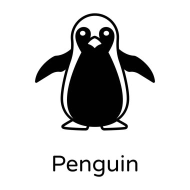 Penguen simgesi vektör illüstrasyonu