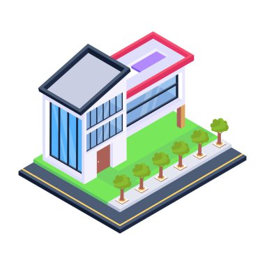 izometrik ev web simgesi vektör illüstrasyonu 