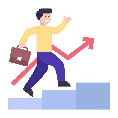 Evrak çantası vektör illüstrasyon tasarımına sahip iş adamı