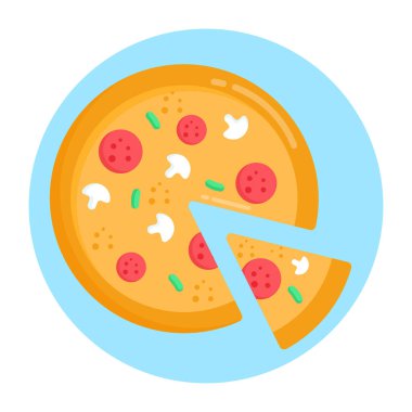 Pizza ikonu vektör illüstrasyonu