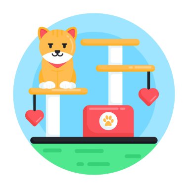 kedi köpek ve kalp vektör çizimi tasarımı