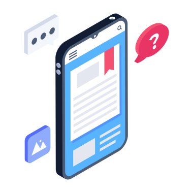Konuşma kabarcığı vektör illüstrasyon tasarımlı akıllı telefon