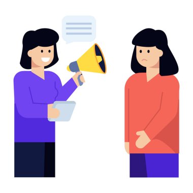 Konuşma kabarcığı vektör çizimi olan insanlar