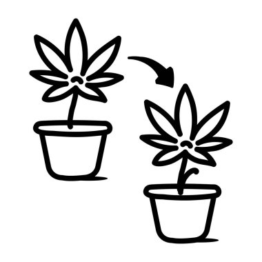 Esrar bitkileri web simgesi vektör illüstrasyonu 