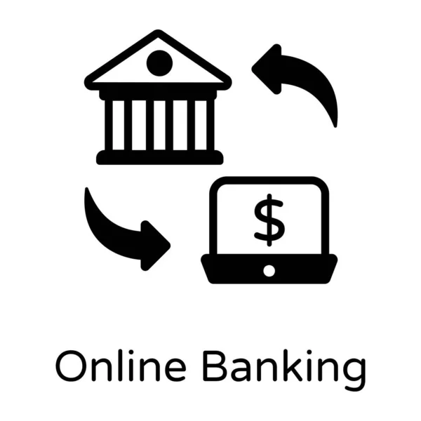 Icône Ligne Bancaire Financière — Image vectorielle