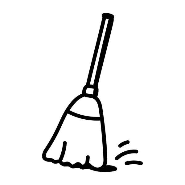 Broom Mop Icon Outline Illustration Cleaning Brush Vector Icons Web — Stock Vector