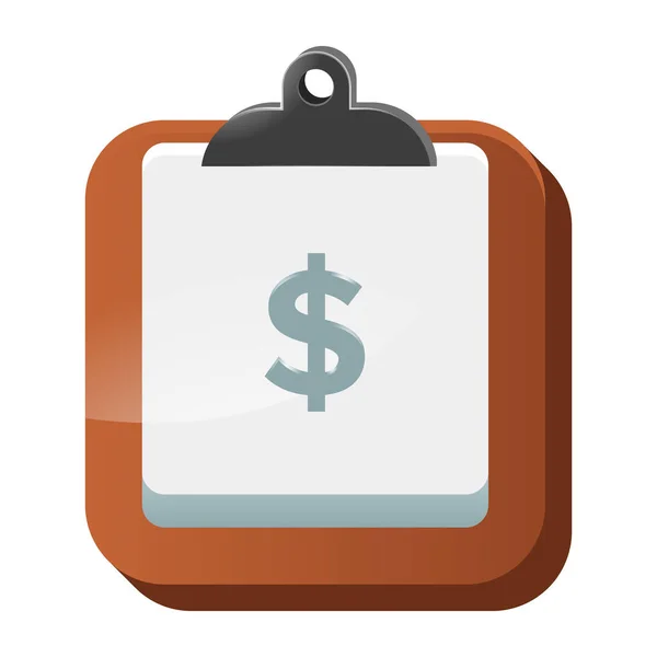 Clipboard Dollar Symbol Icon — Stock Vector
