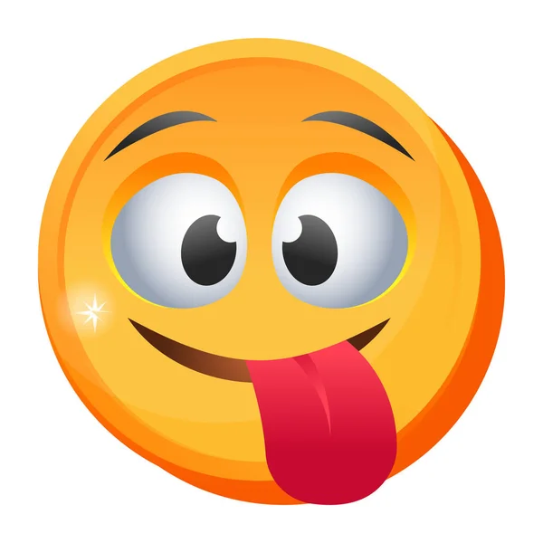 Smiley Gezicht Emoticon Met Glimlach Expressie Vector Illustratie — Stockvector