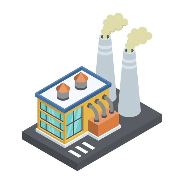 Factory Building Chimneys — Stock Vector