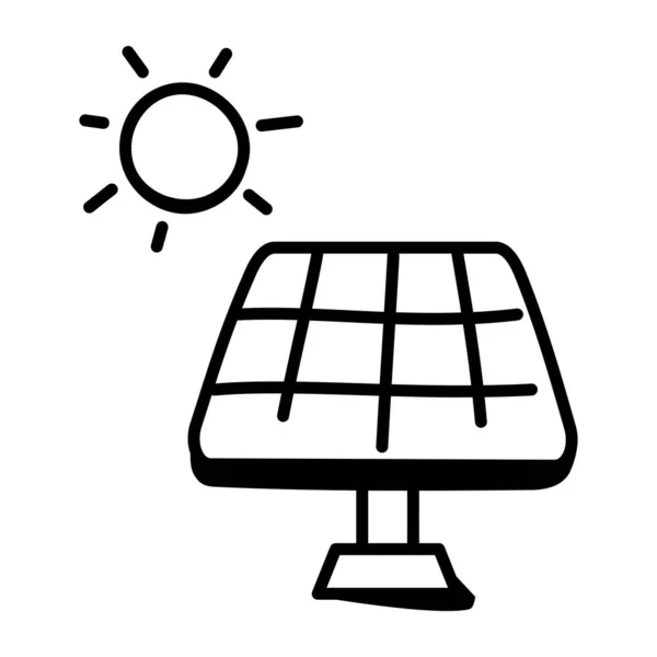 太陽電池パネルのアイコン ウェブ用のエネルギー ベクトル アイコンの概略図 — ストックベクタ