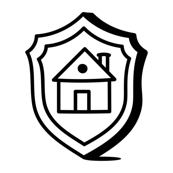 Icono Del Seguro Vivienda Ilustración Vectorial — Vector de stock