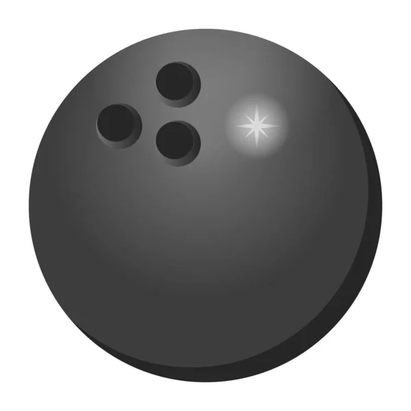 Bowling Ball Icon Black White Illustration — Stock Vector