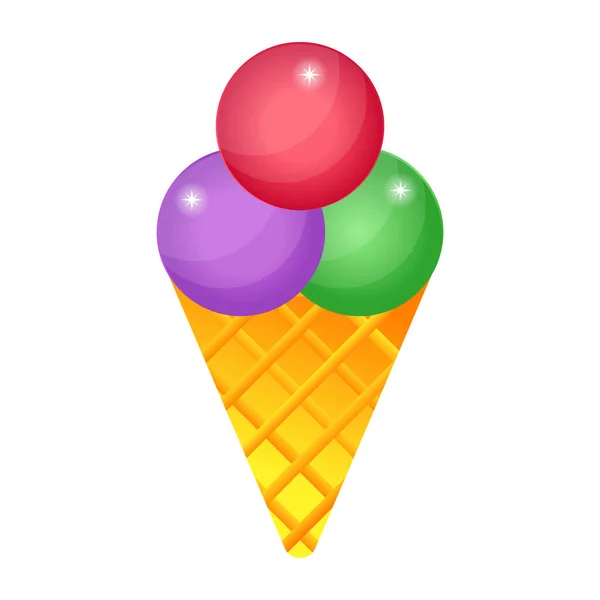 Рожок Мороженого Сладким Вкусным Дизайном Векторной Иллюстрации Десерта — стоковый вектор