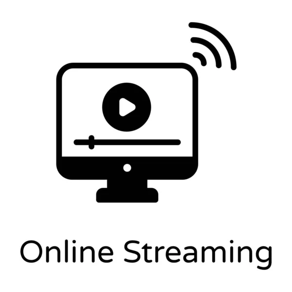 Streaming Icono Web Vector Ilustración — Vector de stock