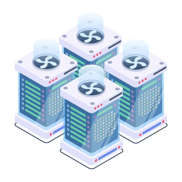 Modern teknoloji simgelerinin izometrik çizimi