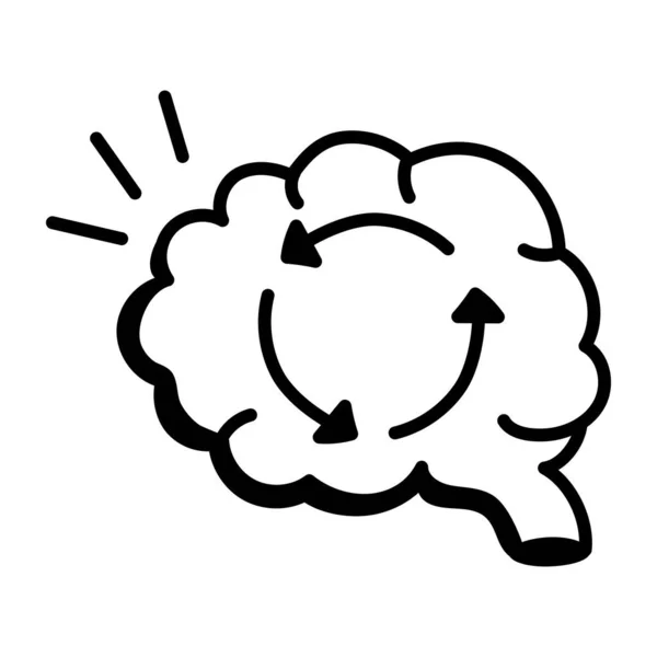 Icono Del Cerebro Vector Ilustración — Vector de stock