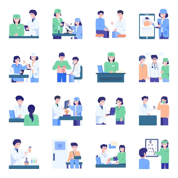 Doktorlar web simgeleri vektör illüstrasyonu 
