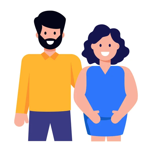 Casal Pessoas Ícone Web Ilustração Vetor — Vetor de Stock