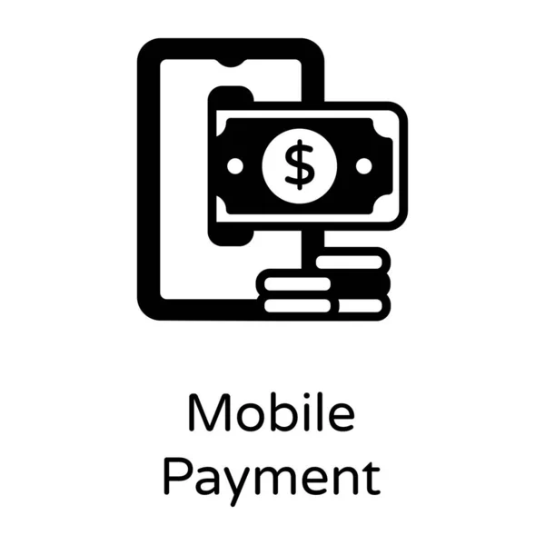 Mobile Payment Web Icon Vector Illustration — Stock Vector