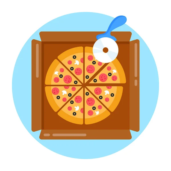 Pizza Jedzeniem Szybki Wektor Dostawy Ilustracji — Wektor stockowy