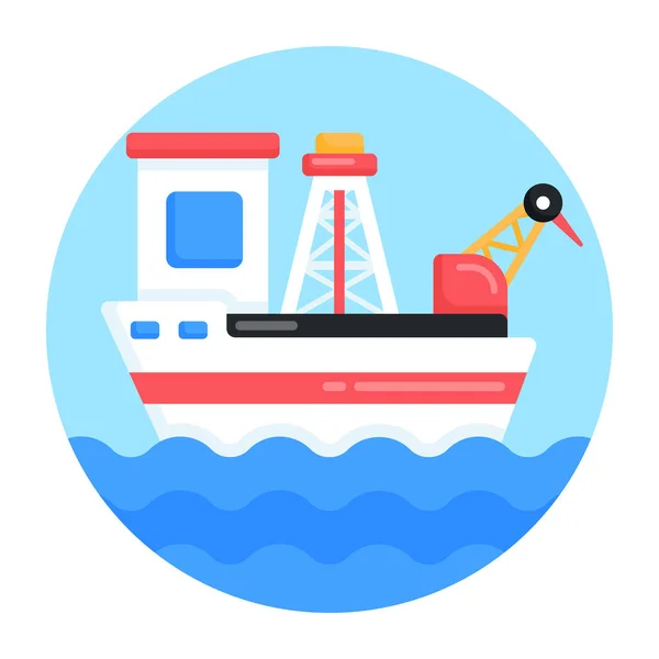 Vrachtschip Web Icoon — Stockvector