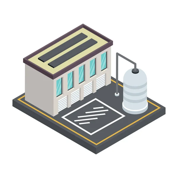 Isometric Building Icon Vector Illustration — Stock Vector