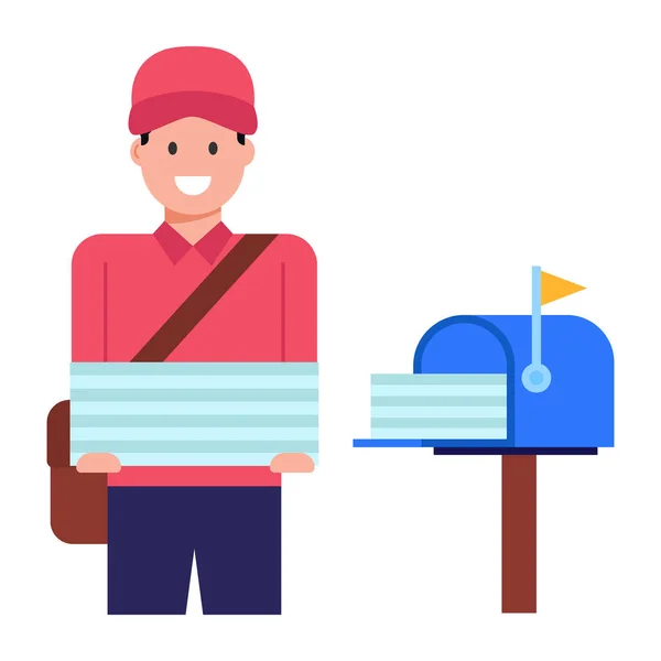 Delivery Man Box Vector Illustration Design — Stock Vector