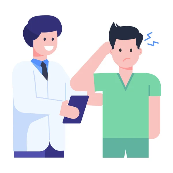 Arzt Und Patient Der Klinik Vektor Illustration Design — Stockvektor