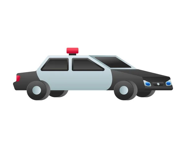 Ikona Policejního Auta Ploché Ilustrace Vektorových Ikon Vozidla Taxi Pro — Stockový vektor