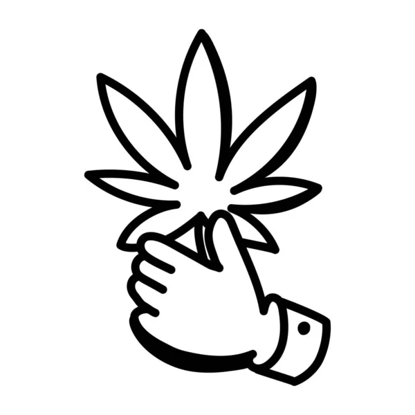 Ręcznie Rysowany Bazgroł Rośliny Marihuany — Wektor stockowy