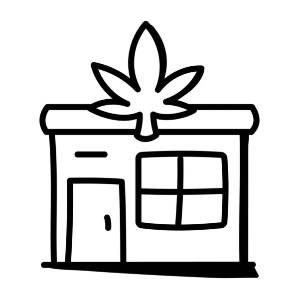 Vetor Ícone Planta Cannabis Sinal Linha Fina Ilustração Símbolo Contorno —  Vetores de Stock