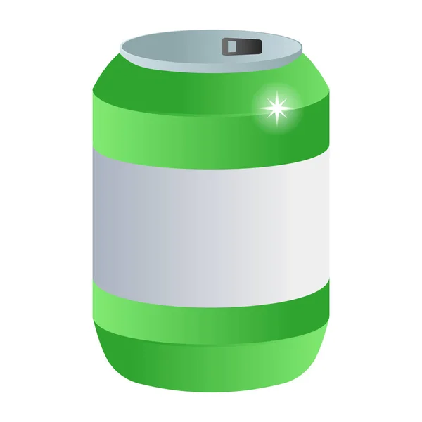 Πράσινο Μπουκάλι Χρώμα Καπάκι Απομονώνονται Λευκό Φόντο — Διανυσματικό Αρχείο
