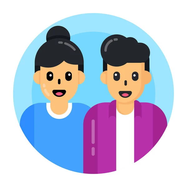 Paar Mensen Avatars Personages Vector Illustratie Ontwerp — Stockvector