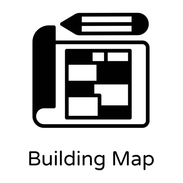 Building Map Web Icon Vector Illustration — Stock Vector