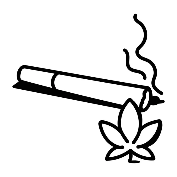 Smoking Pipe Icon Flat Illustration Marijuana Vector Symbol Web Design — Stock Vector