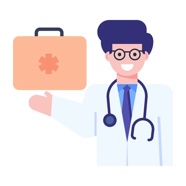 Médecin Avec Stéthoscope Clipboard Vectoriel Illustration Design — Image vectorielle