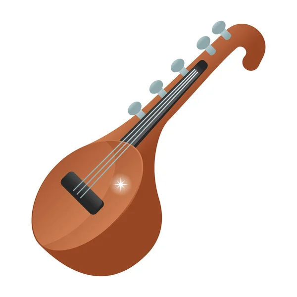 Guitar Instrument Icon Isometric Acoustic Bass Violin Vector Icons Web — Stock Vector