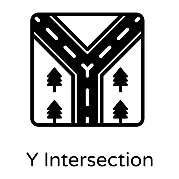 Y交差点線のアイコン — ストックベクタ