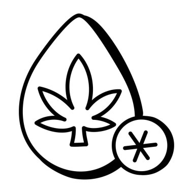 marijuana simgesi vektörü beyaz arkaplanda izole edildi  