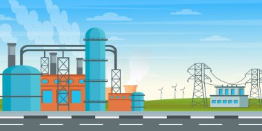 Sanayi fabrikası, vektör illüstrasyon