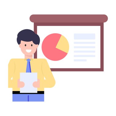 Grafik vektör illüstrasyon tasarımına sahip iş adamı