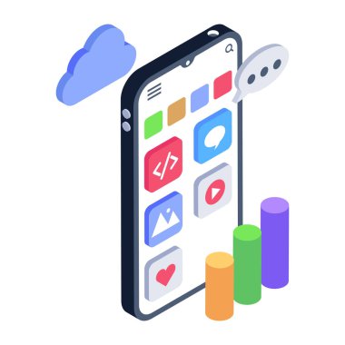 Bulut bilgisayarı ve cep telefonlu akıllı telefon